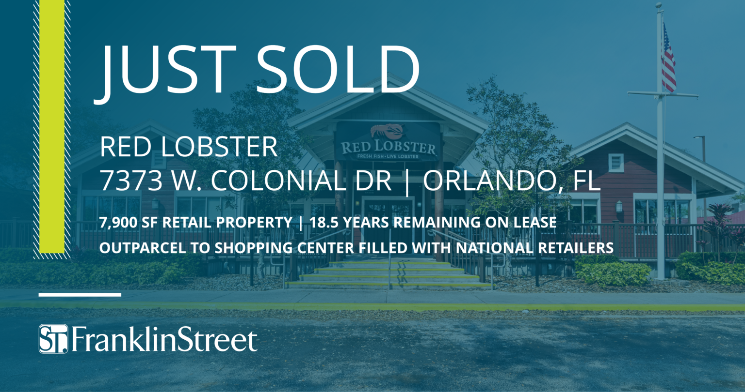 Franklin Street Brokers Sale of Retail Property Leased to Red Lobster