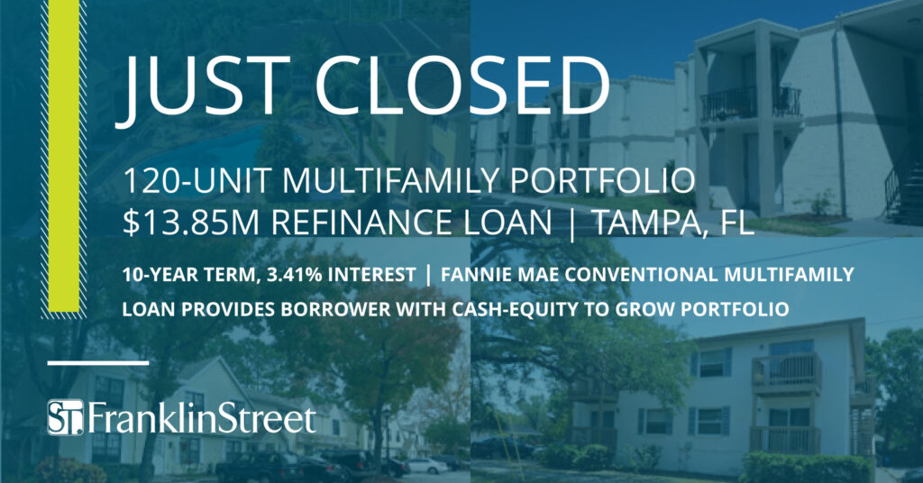 Franklin Street Secures $14M Refinance Loan for 120-Unit Multifamily Portfolio in Tampa, FL