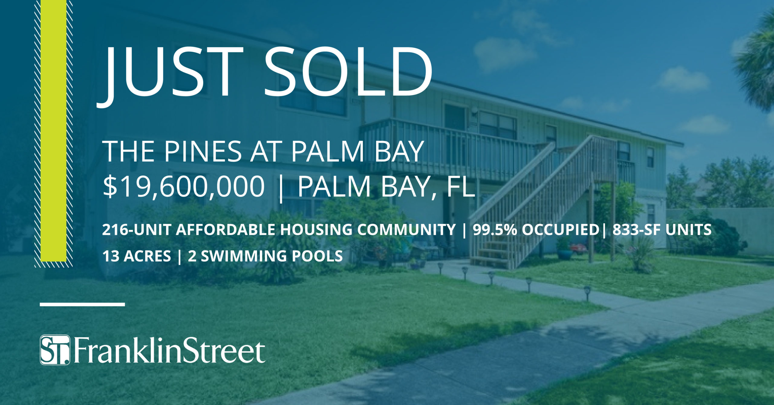 Franklin Street Arranges Sale of 216Unit Affordable Housing Property