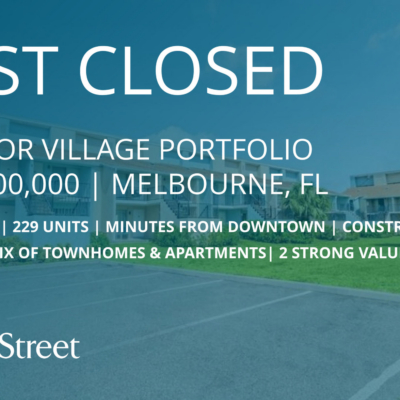 Franklin Street Arranges Sale of 229-Unit Multifamily Portfolio in Melbourne, FL for $30.6M