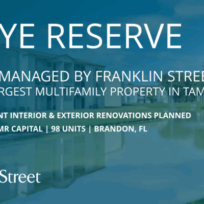 Franklin Street Adds 982-Unit Tampa Multifamily Community Owned by ZMR Capital to Property Management Portfolio