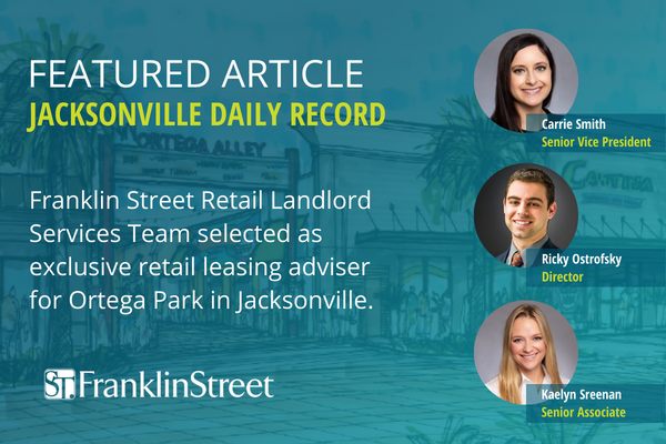 Jacksonville Daily Record: Dewberry chooses Franklin Street as Ortega Park retail leasing adviser