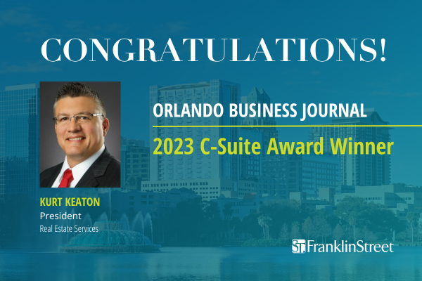 Franklin Street’s Kurt Keaton Recognized as a 2023 C-Suite Award Winner by Orlando Business Journal