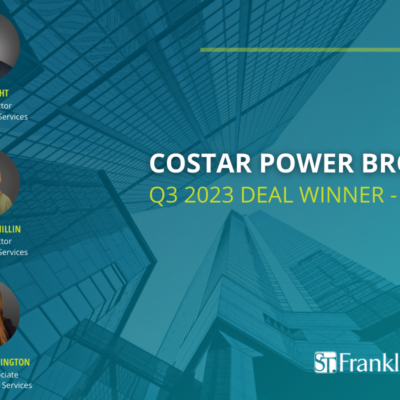 Franklin Street’s Tampa Retail Landlord Leasing Team Recognized in Q3-23 CoStar Power Broker Awards