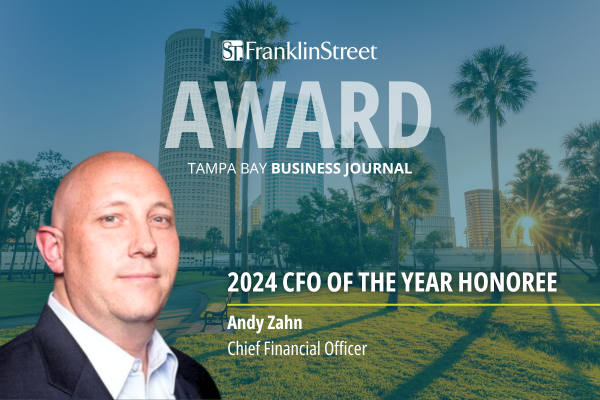 Franklin Street’s Andy Zahn Named a 2024 CFO of the Year Honoree by Tampa Bay Business Journal