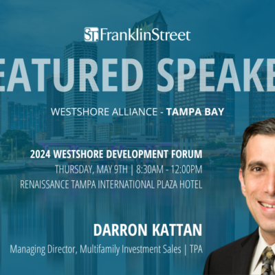 Franklin Street’s Darron Kattan to Speak at 22nd Annual Westshore Development Forum