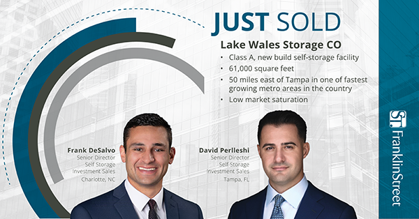 Franklin Street brokers purchase of Class A self-storage facility in one of the fastest growing metro areas in the country 