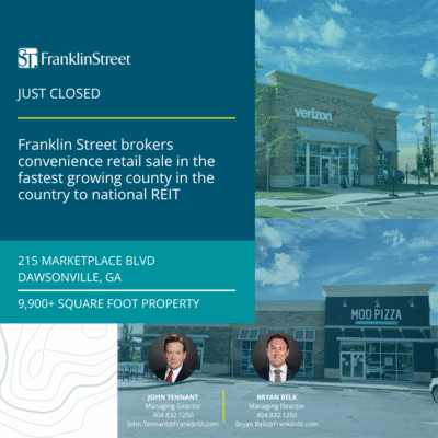 Franklin Street brokers convenience retail sale in the North Atlanta MSA to national REIT