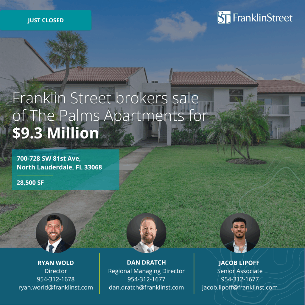 Franklin Street Brokers Sale of The Palms Apartment