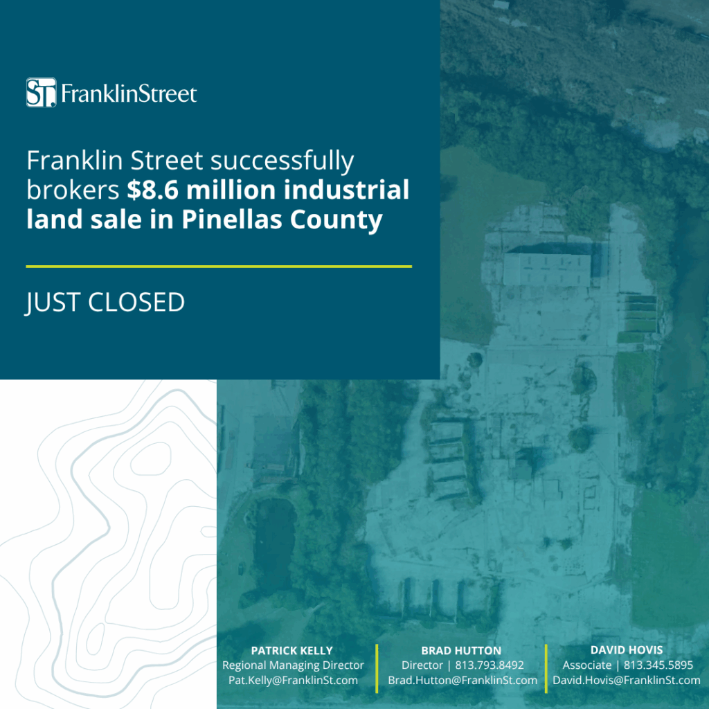 Franklin Street successfully brokers $8.6 million industrial land sale in Pinellas County