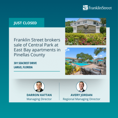 Franklin Street brokers sale of Central Park at East Bay apartments in Pinellas County