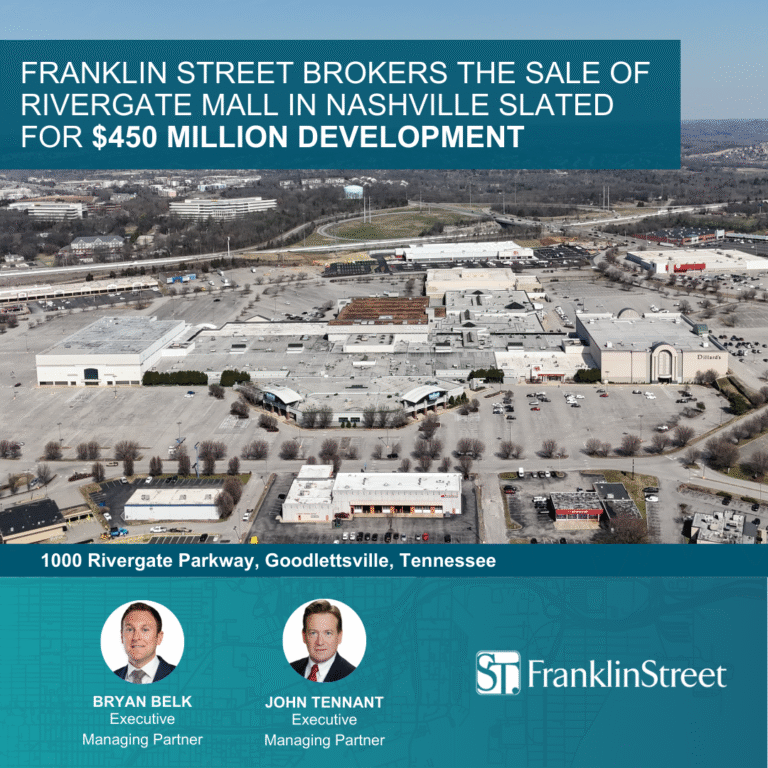 Franklin Street brokers the sale of Rivergate Mall in Nashville slated for $450 million development