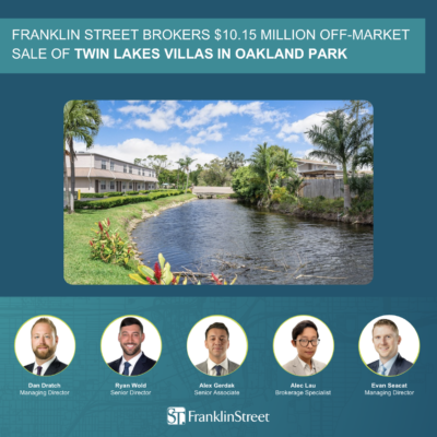 Franklin Street brokers $10.15 million off-market sale of Twin Lakes Villas in Oakland Park