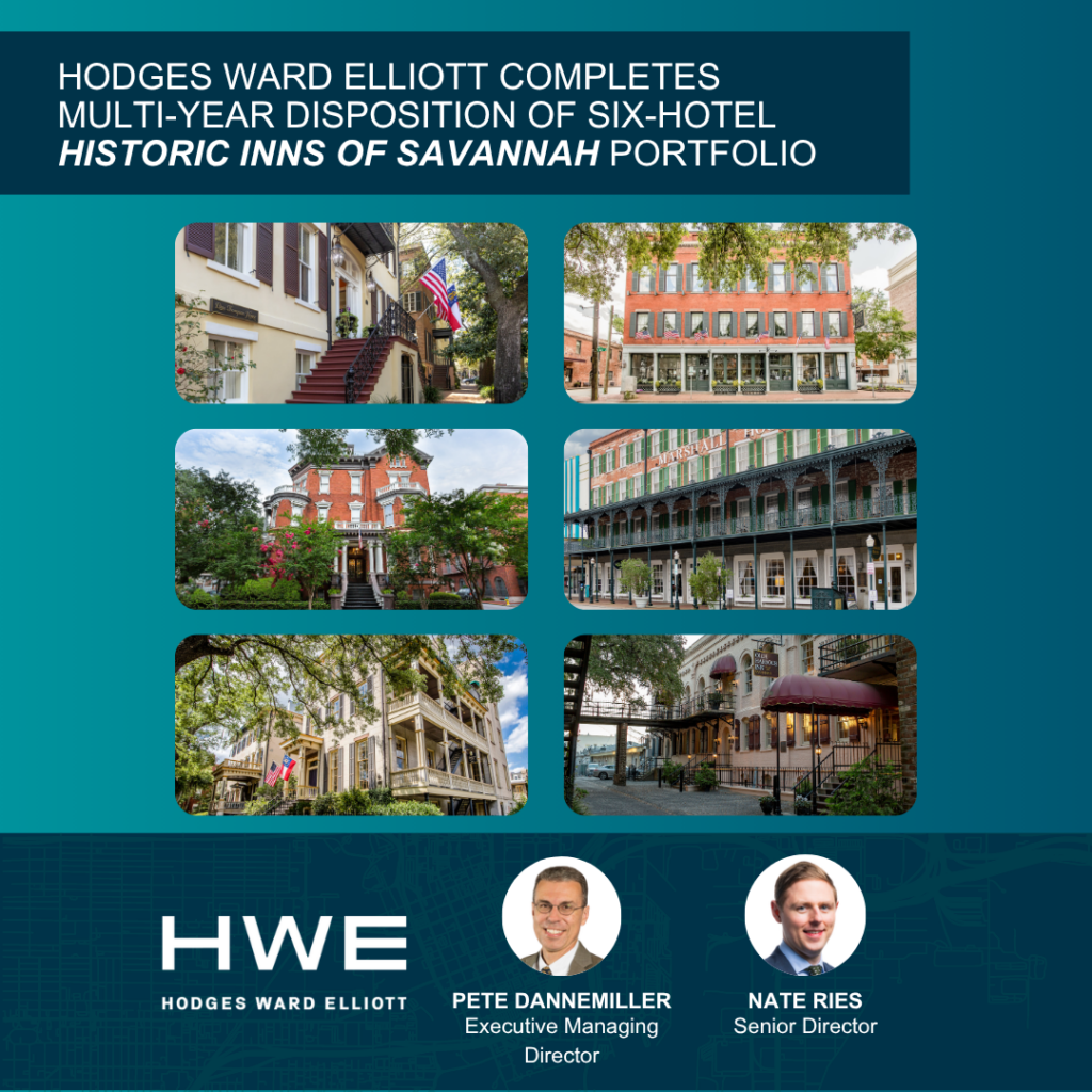 Hodges Ward Elliott completes multi-year disposition of six-hotel Historic Inns of Savannah portfolio