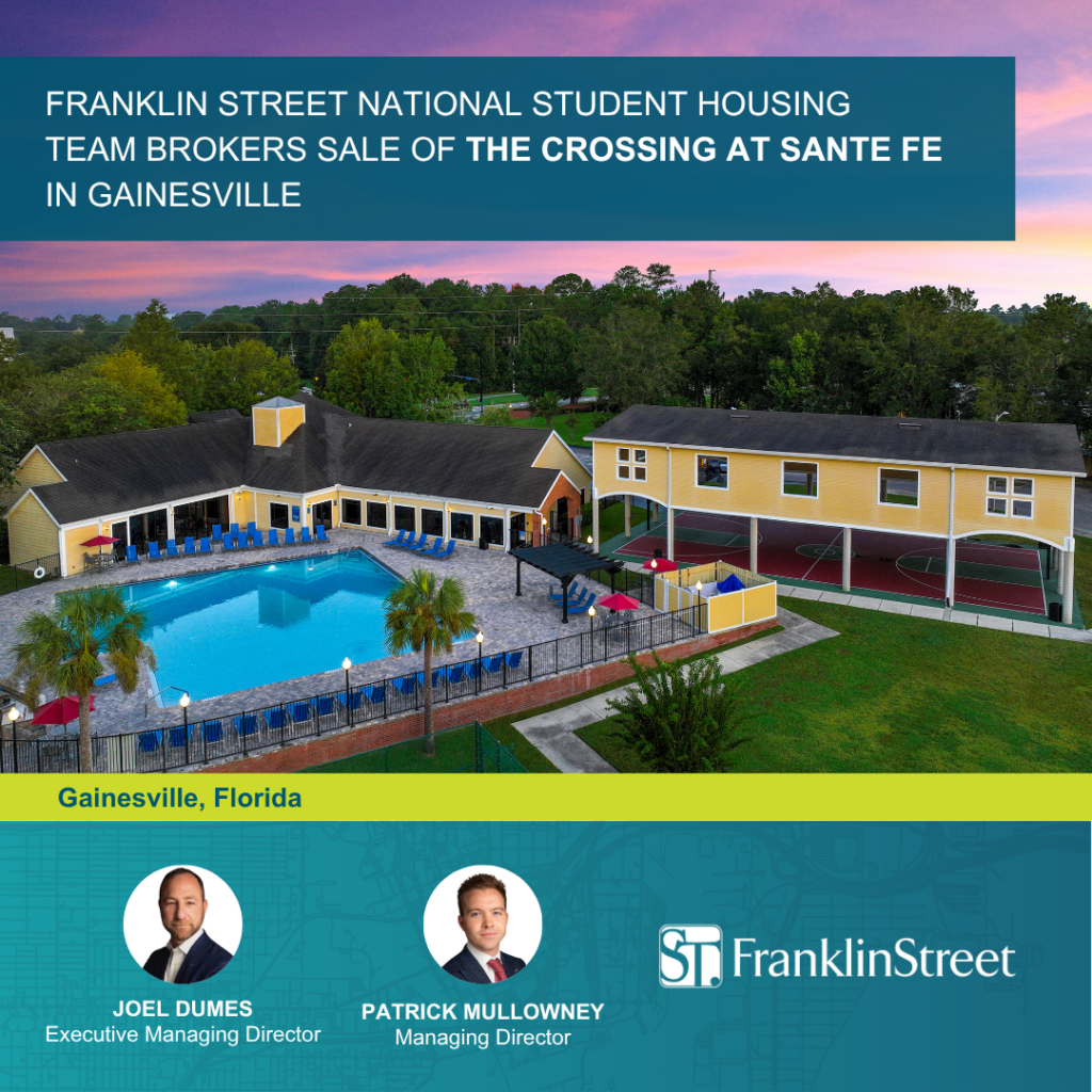 Franklin Street national Student Housing team brokers institutional level sale of The Crossing at Sante Fe in Gainesville